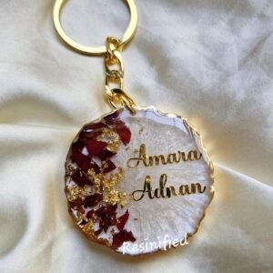Preserved roses keychain